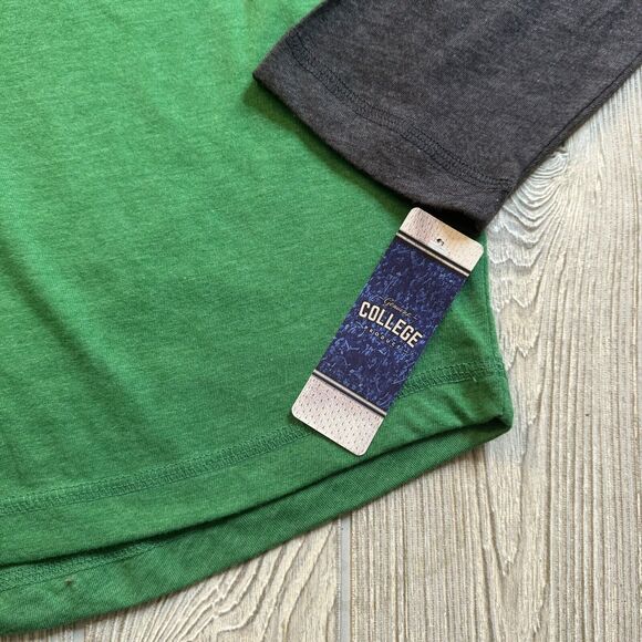 Oregon Ducks Logo LS Raglan Hooded Tee Men’s L Green Gray Box Seat NWT - Picture 5 of 11